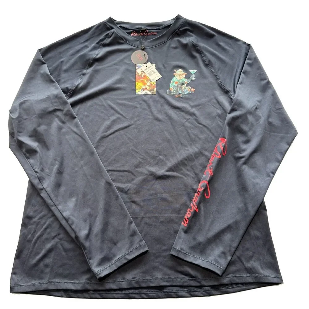 Robert Graham Monkey Business L/S Mens Sun UPF 50+ Performance Shirt Large New